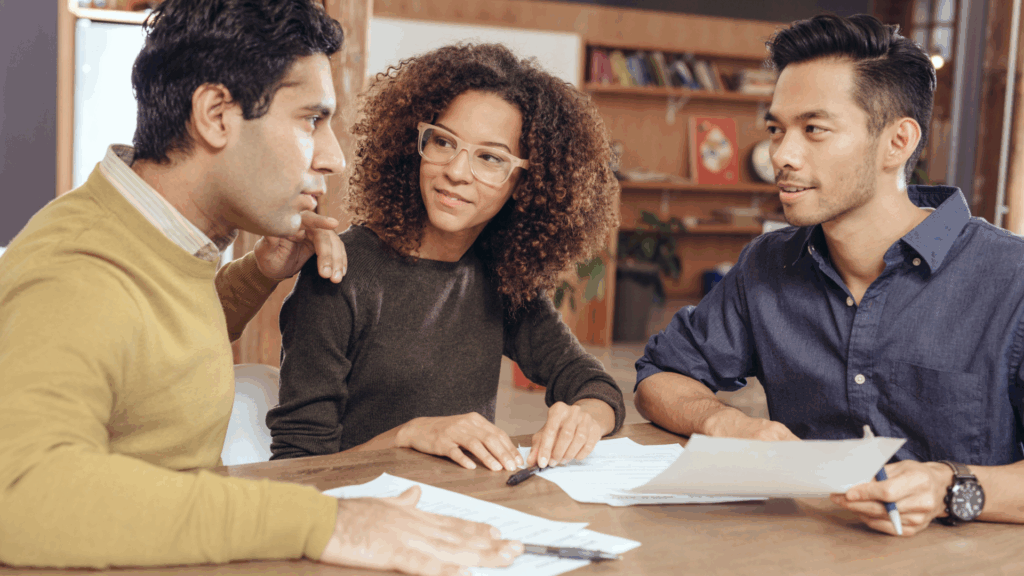 A couple in South Western Ontario (SWO) discussing how to split pension income with their local Woodstock CPA Advisor.